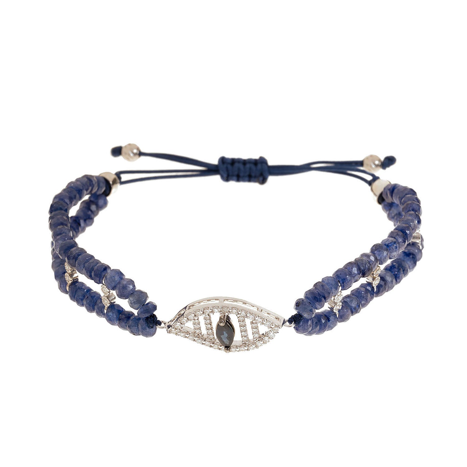 Evil eye bracelet. Diamond evil eye bracelet. Evil eye chain bracelet. Sapphire and diamond eye bracelet. Eye bracelet. Eye jewellery. Anatol jewellery. Χρυσά κοσμήματα. Κόσμημα με μάτι. Βραχιόλι με μάτι. Χρυσό μάτι με μπριγιάν. Ανατολ κοσμήματα. Marquise Sapphire Eye Bracelet