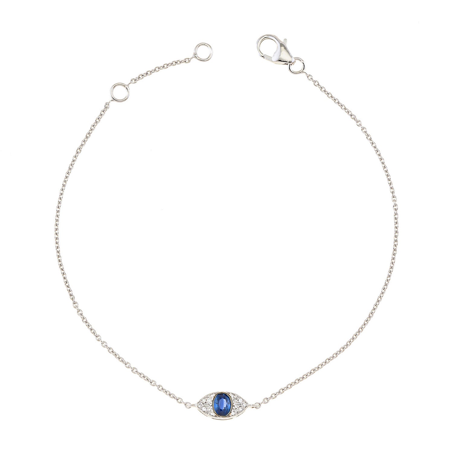 Evil eye bracelet. Diamond evil eye bracelet. Evil eye chain bracelet. Sapphire and diamond eye bracelet. Eye bracelet. Eye jewellery. Anatol jewellery. Χρυσά κοσμήματα. Κόσμημα με μάτι. Βραχιόλι με μάτι. Χρυσό μάτι με μπριγιάν. Ανατολ κοσμήματα.