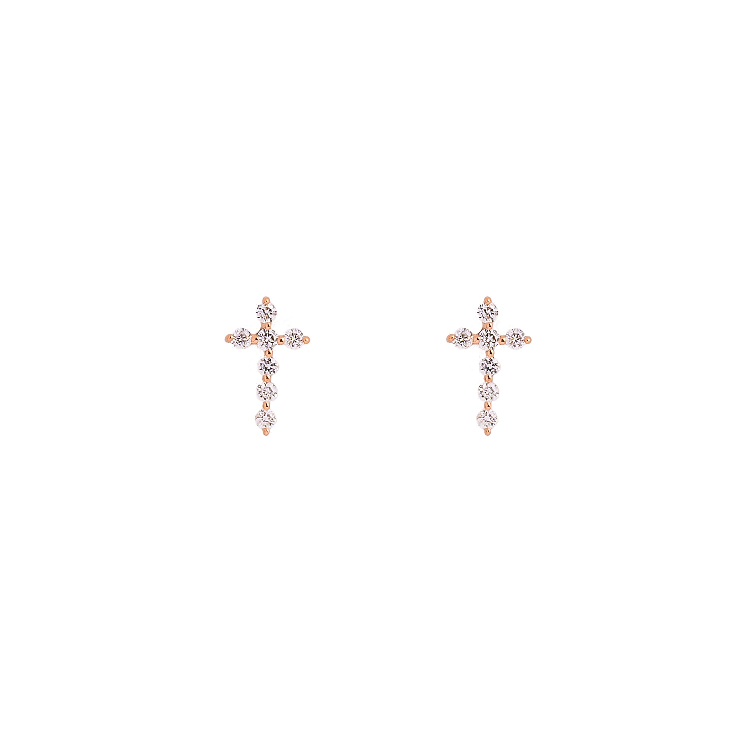 Diamond Cross Studs