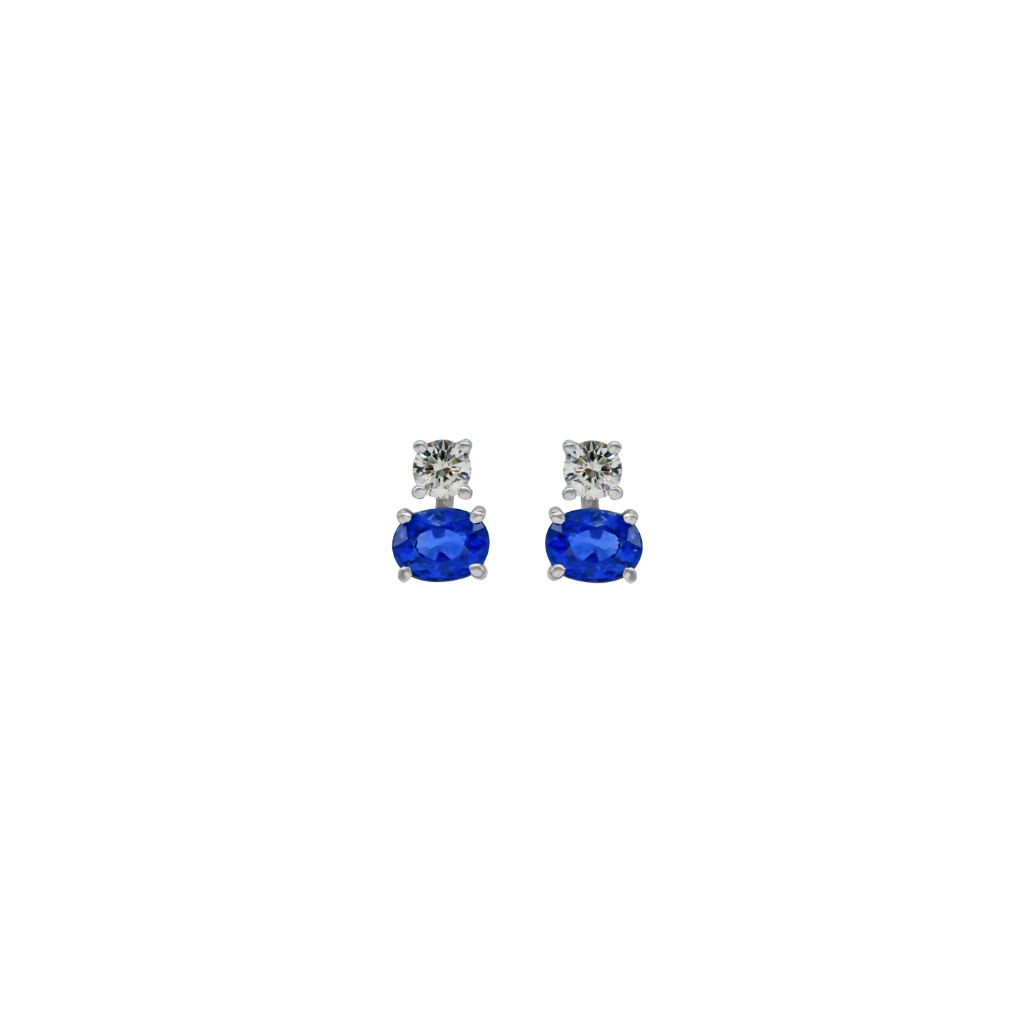 Diamond Tops Sapphire Earring