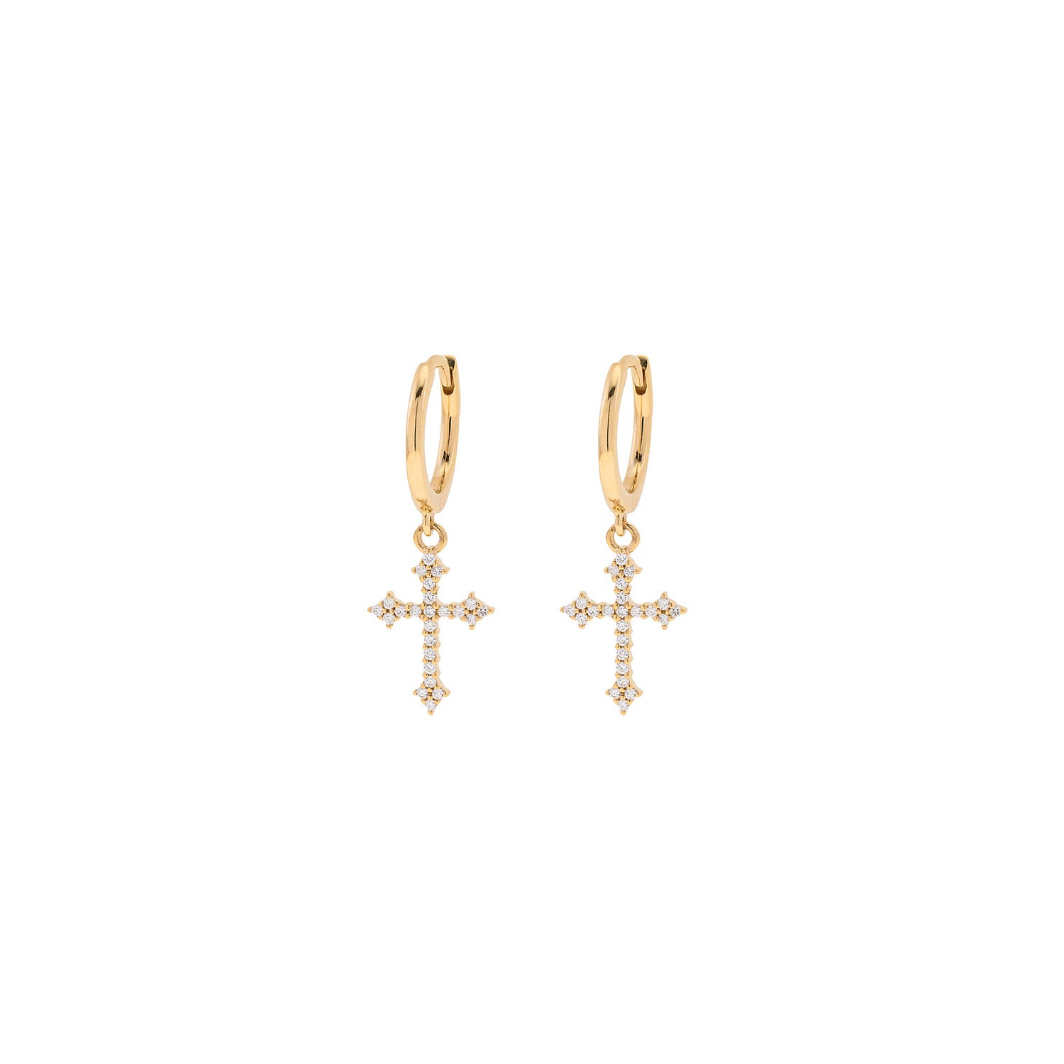 Diamond Cross Earring