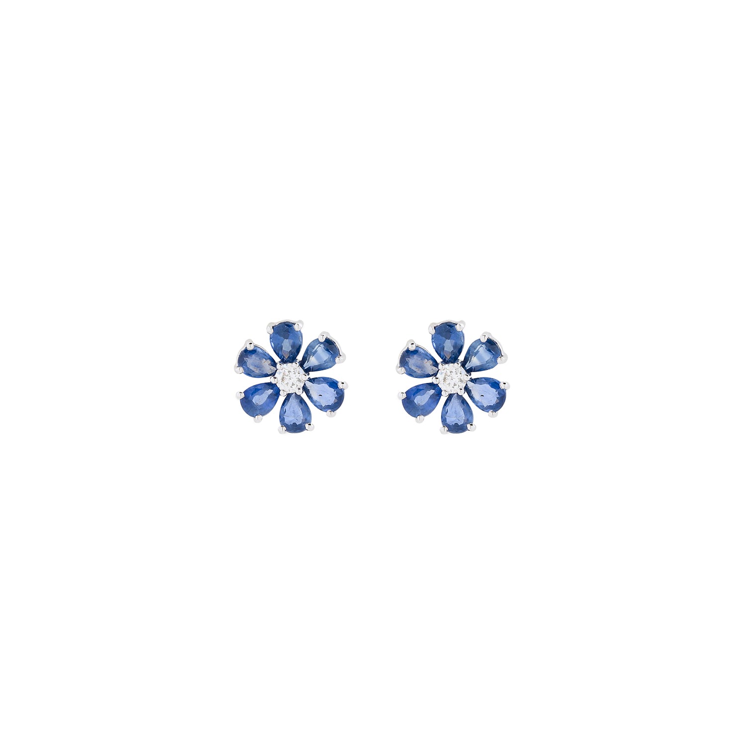 Sapphire Flower Earring