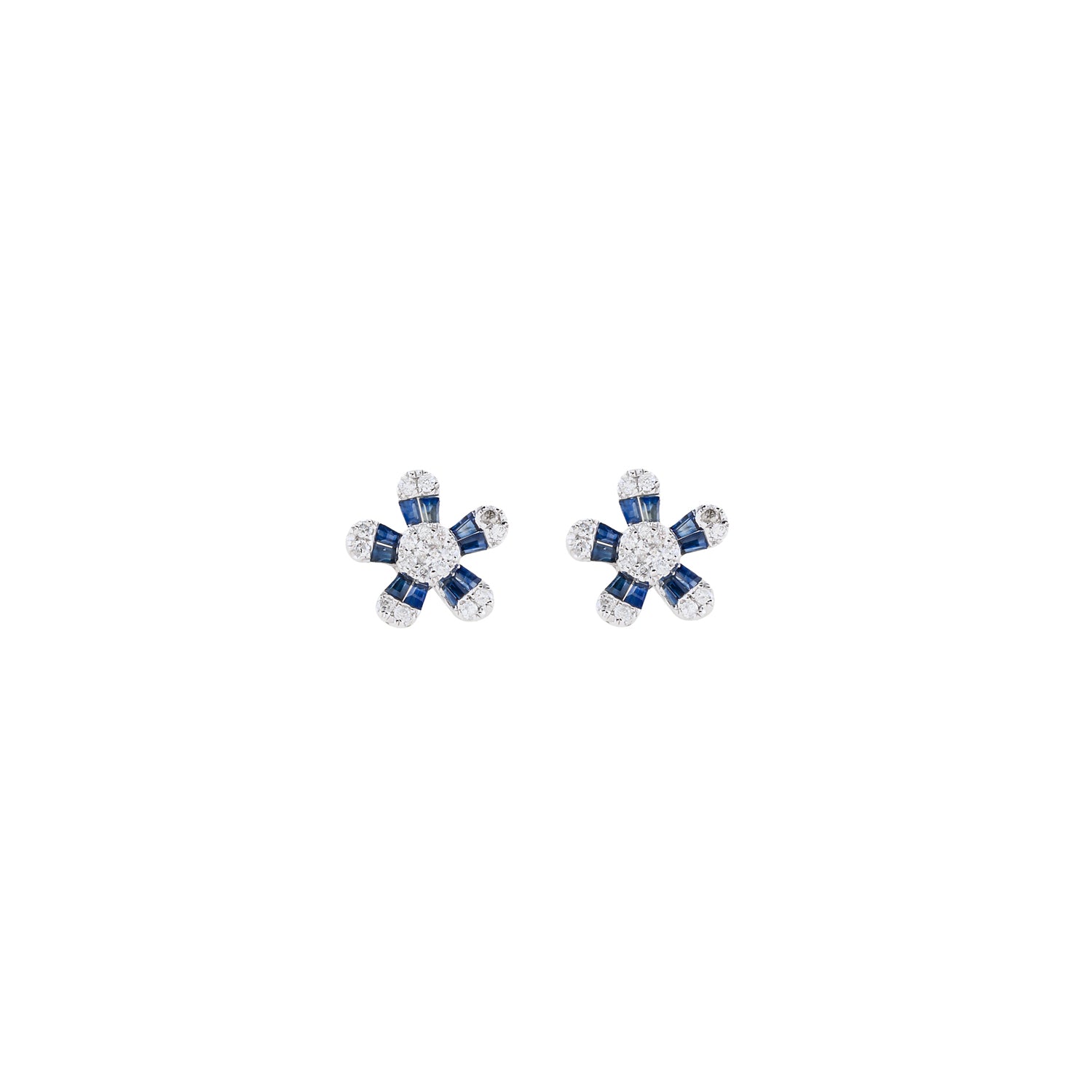 Small Sapphire Flower Earring