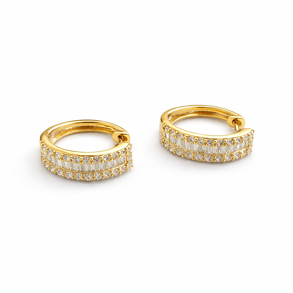 Multi Diamond Hoop Earrings
