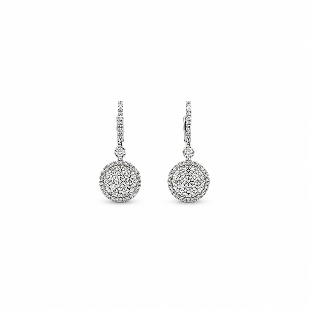 Hanging Disc Diamond Earrings