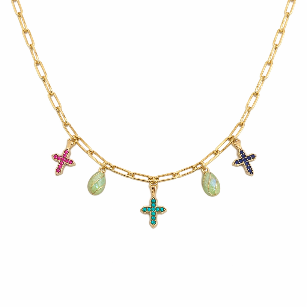 Colorful Crosses Necklace
