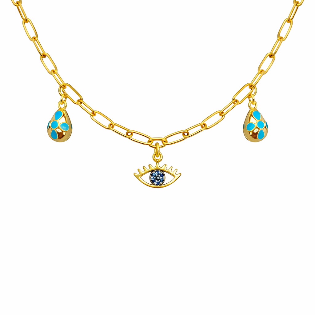 Cross Eggs, Eye Necklace