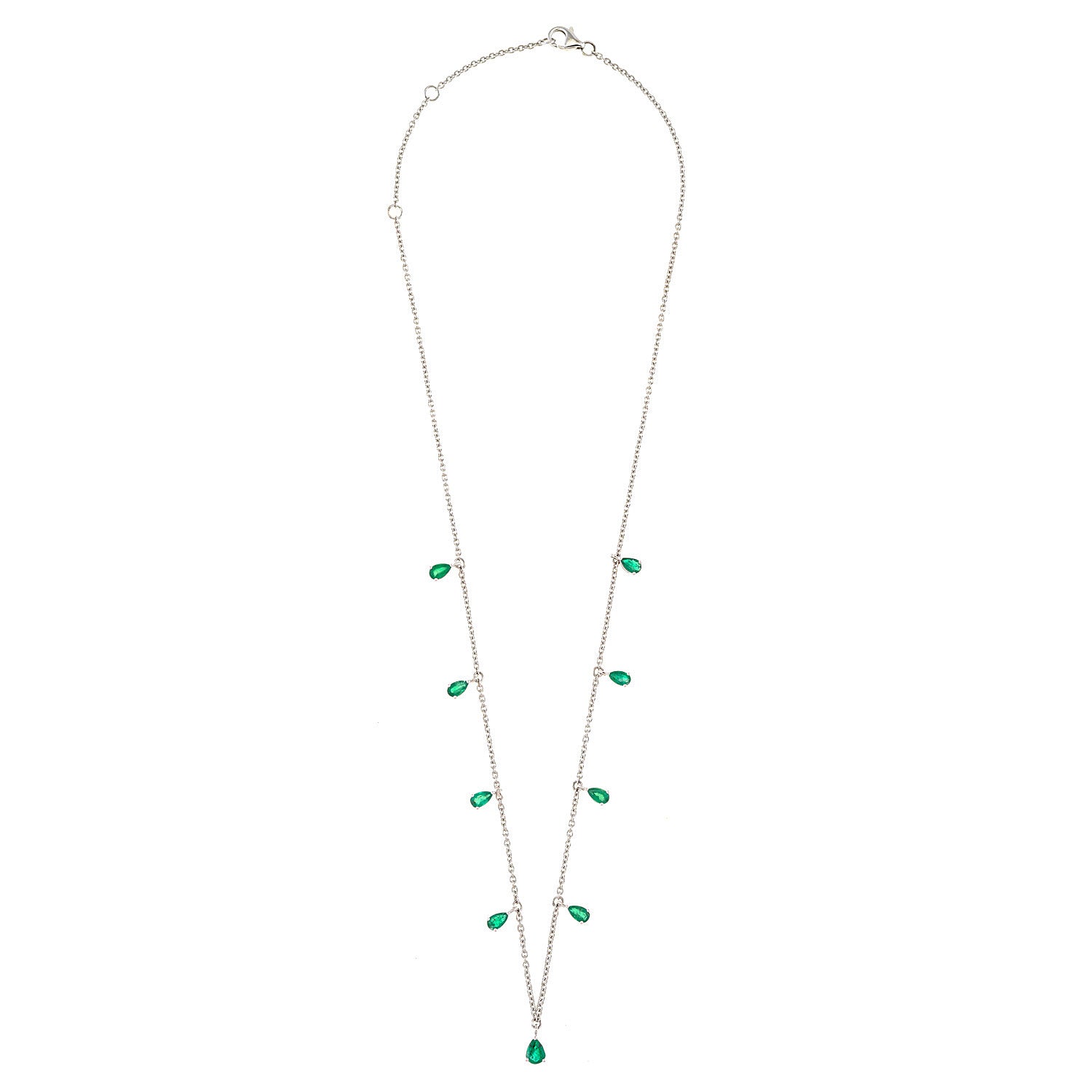 Pear Shaped Emerald Drops Necklace