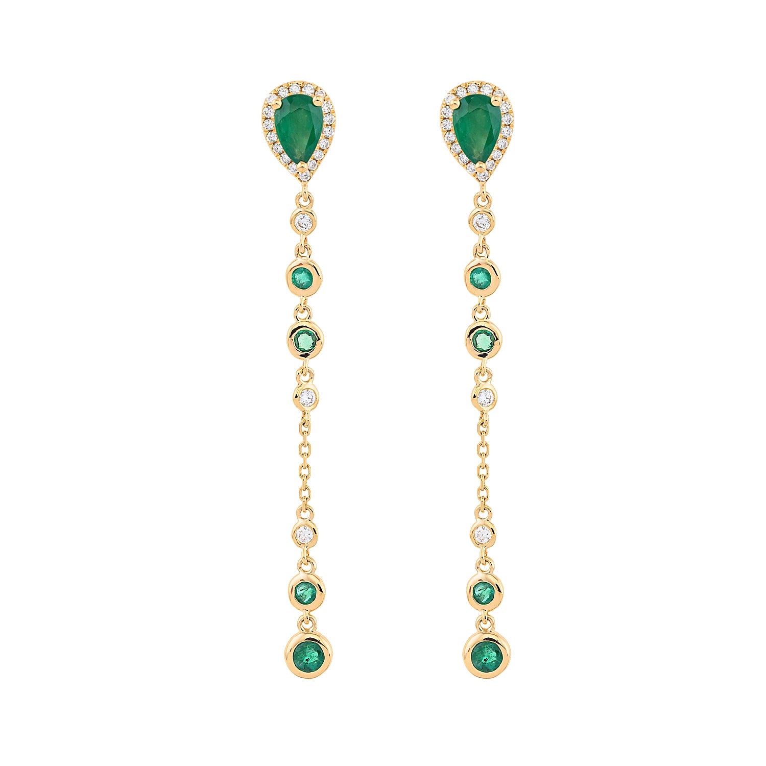 Emerald Earring. Gold and diamond earrings. Anatol. Evan Anatol. Golden Hall. Stud earring.