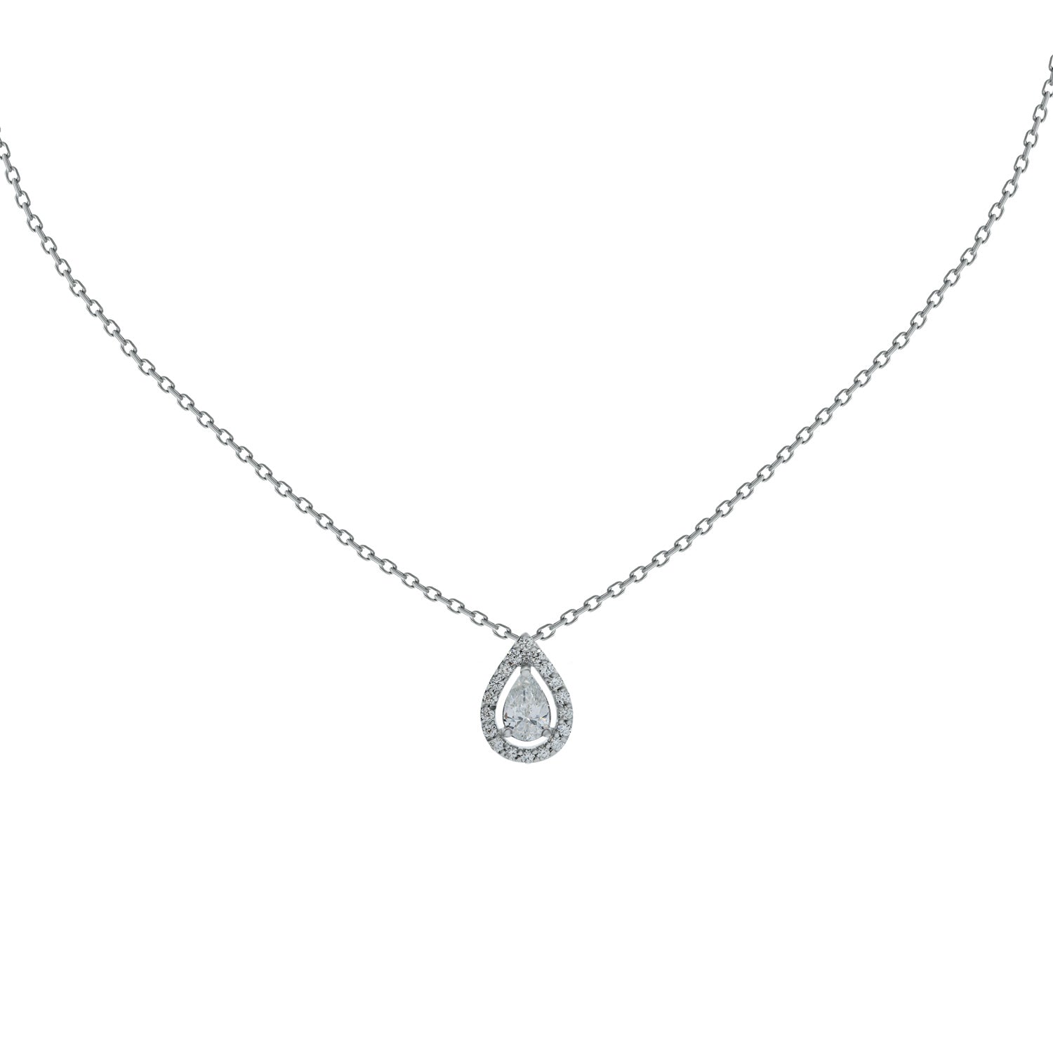 Diamond Necklace. Solitaire diamond necklace. Single diamond necklace. Diamond necklace gift. Color. Clarity. Brilliant cut diamond. GIA Certified. Golden Hall. Kifissia. Athens. Κολιέ με διαμάντι. Μονόπετρο κολιέ. Χρυσά κοσμήματα. Κηφισιά. Διαμαντένιο κολιέ. Κολιέ με μπριγιάν. Pear shaped diamond necklace.