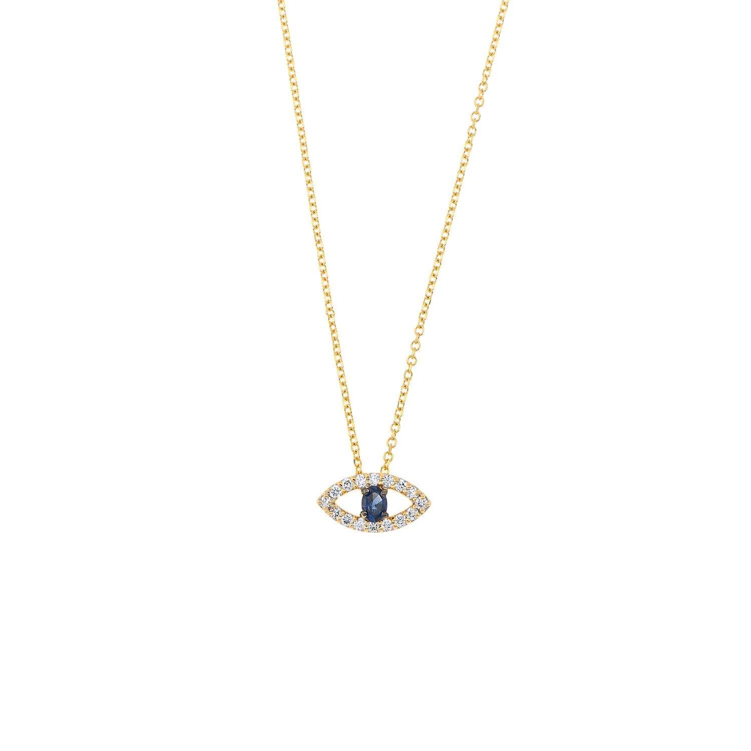 Evil Eye Necklace. Diamond Necklace. Blue Sapphires. Tear drop necklace. 18K Gold. Rose Gold, White Gold, Yellow Gold. Fine Jewelry. Gift. Κολιέ μάτι. Κολιέ για δώρο μάτι. Χρυσό κολιέ. Κολιέ με διαμάντια. Κολιέ με ζαφείρια. Μάτι φυλαχτό. Μάτι με διαμάντια. Στρογγυλό μάτι κολιέ.