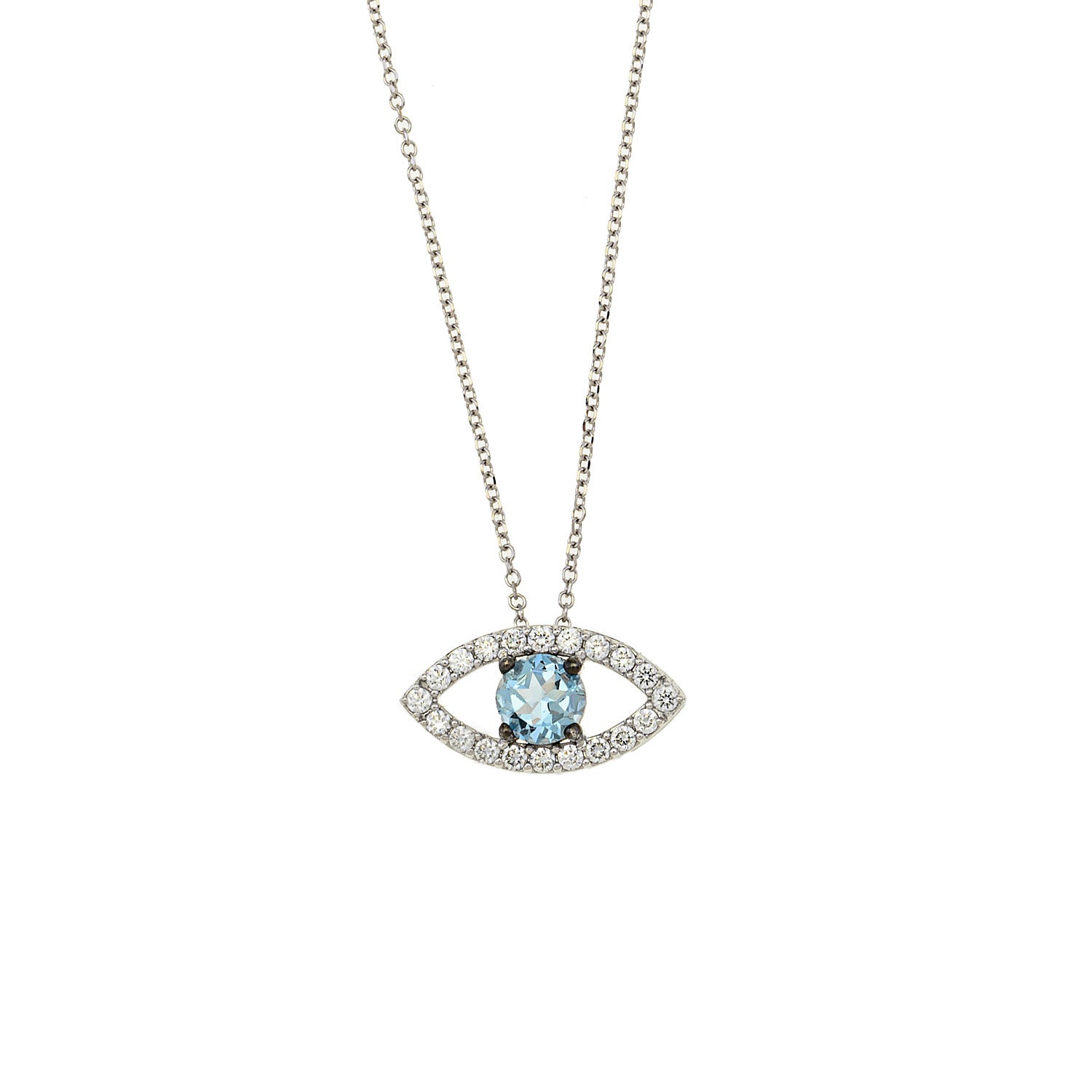 Evil Eye Necklace. Diamond Necklace. Blue Sapphires. Tear drop necklace. 18K Gold. Rose Gold, White Gold, Yellow Gold. Fine Jewelry. Gift. Κολιέ μάτι. Κολιέ για δώρο μάτι. Χρυσό κολιέ. Κολιέ με διαμάντια. Κολιέ με ζαφείρια. Μάτι φυλαχτό. Μάτι με διαμάντια. Στρογγυλό μάτι κολιέ. Aquamarine Eye necklace.