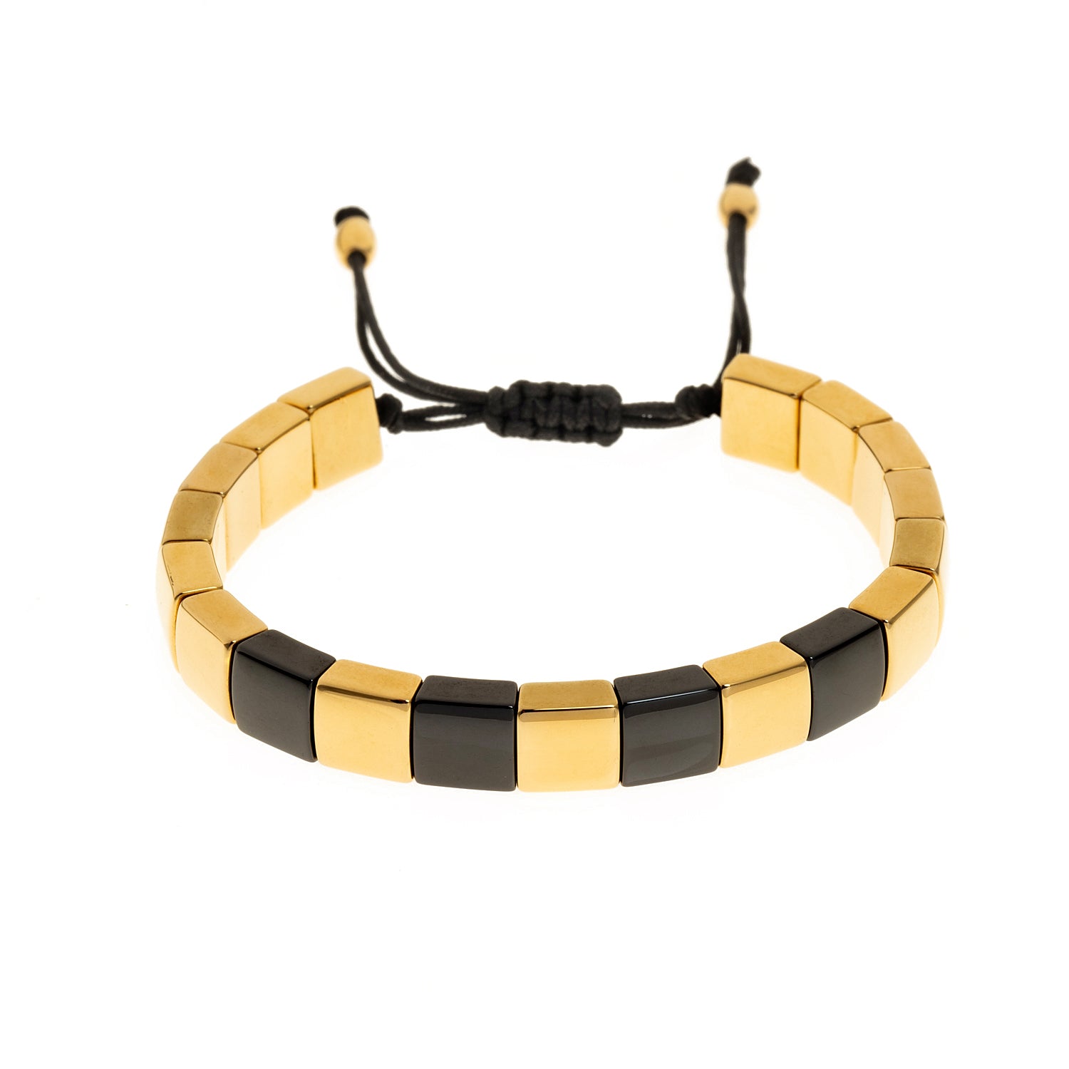 Black Blocks Ceramic Bracelet