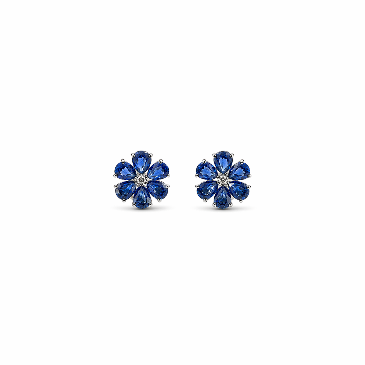 Blue Stream Flower Earrings