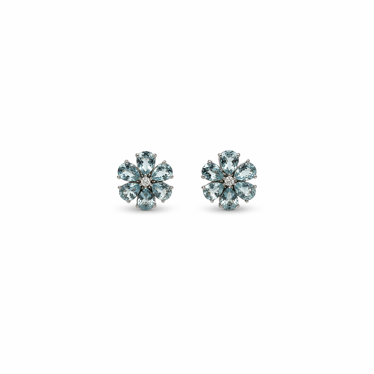 Light Blue Stream Flower Earrings
