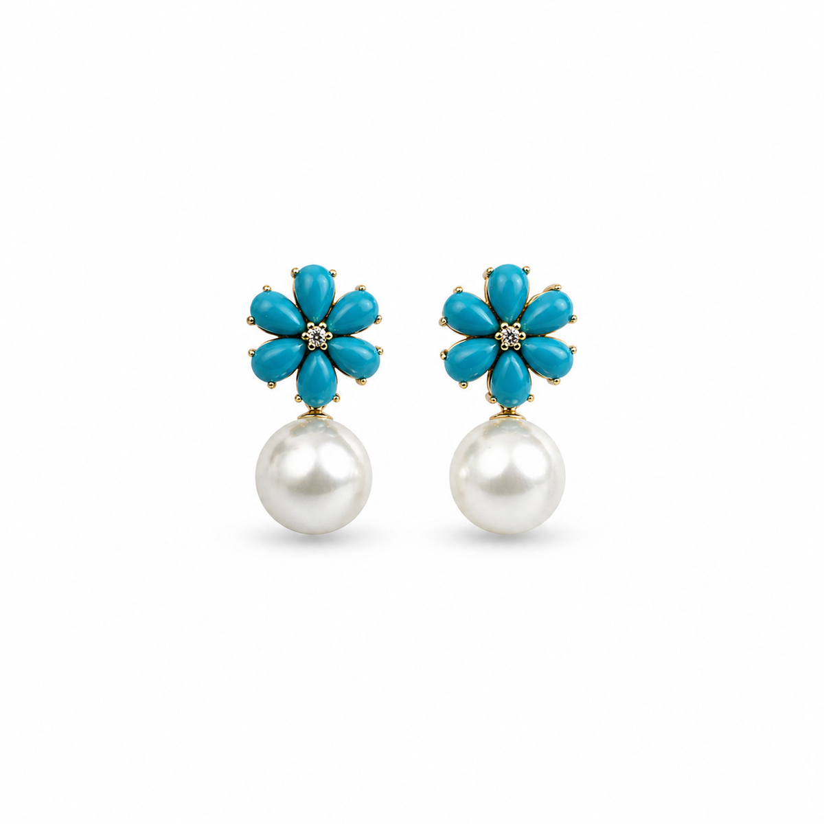 Flower and Pearl Earrings