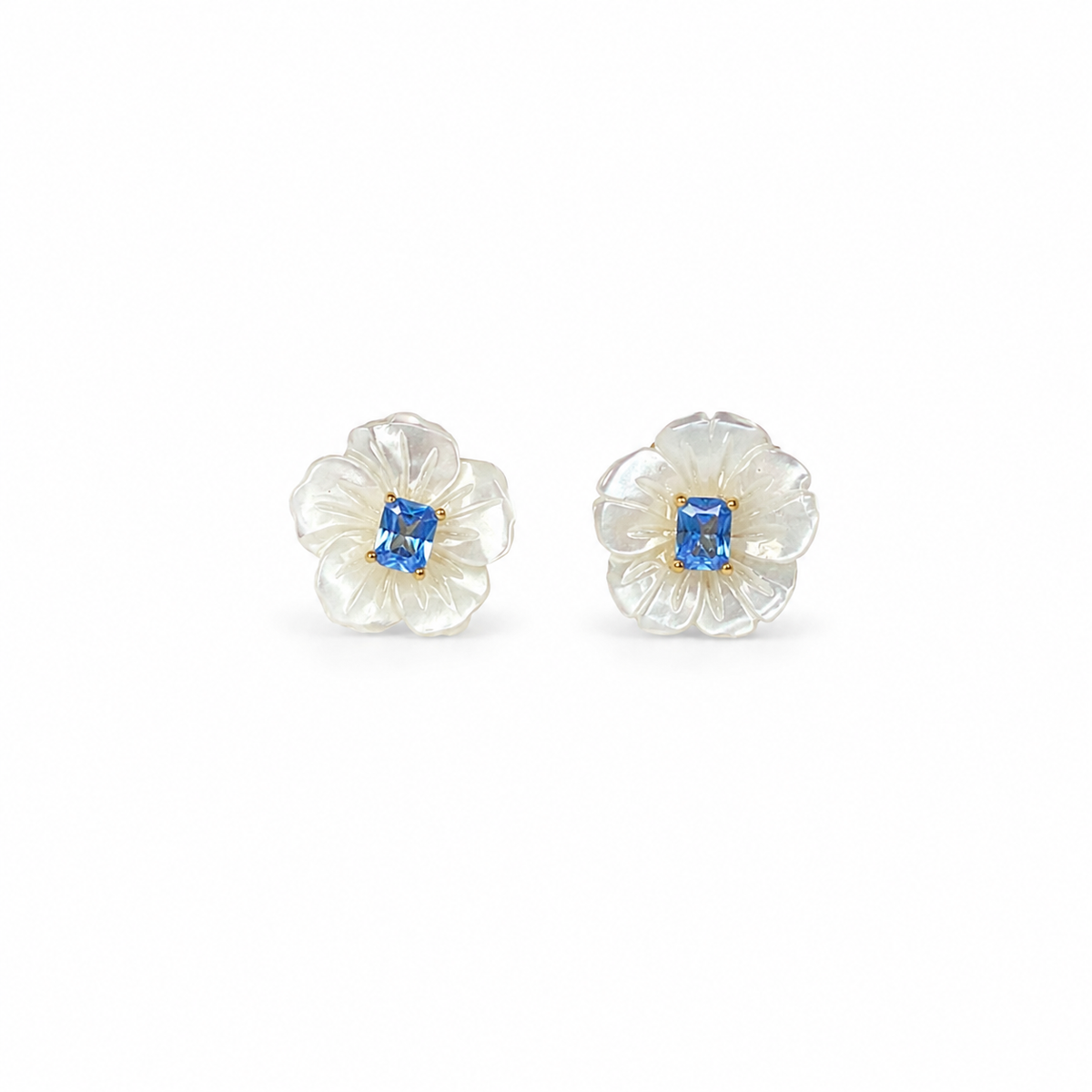 Blue Nectar Flower Earring