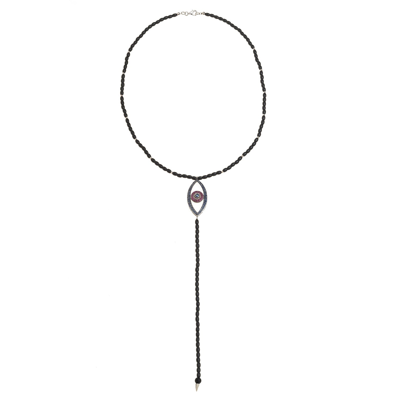 Evil Eye Necklace. Diamond Necklace. Blue Sapphires. Tear drop necklace. 18K Gold. Rose Gold, White Gold, Yellow Gold. Fine Jewelry. Gift. Κολιέ μάτι. Κολιέ για δώρο μάτι. Χρυσό κολιέ. Κολιέ με διαμάντια. Κολιέ με ζαφείρια. Μάτι φυλαχτό. Μάτι με διαμάντια. Στρογγυλό μάτι κολιέ.