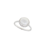 Pearl Ring. Diamond and pearl ring. Fresh water pearl. Pearl ring for gift. Anatol jewellery. Δαχτυλίδι με μαργαριτάρι. Δαχτυλίδι με πέρλα.