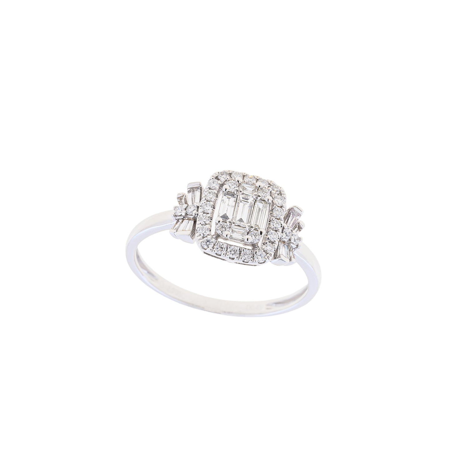 Cuhsion Multi-Diamond Ring