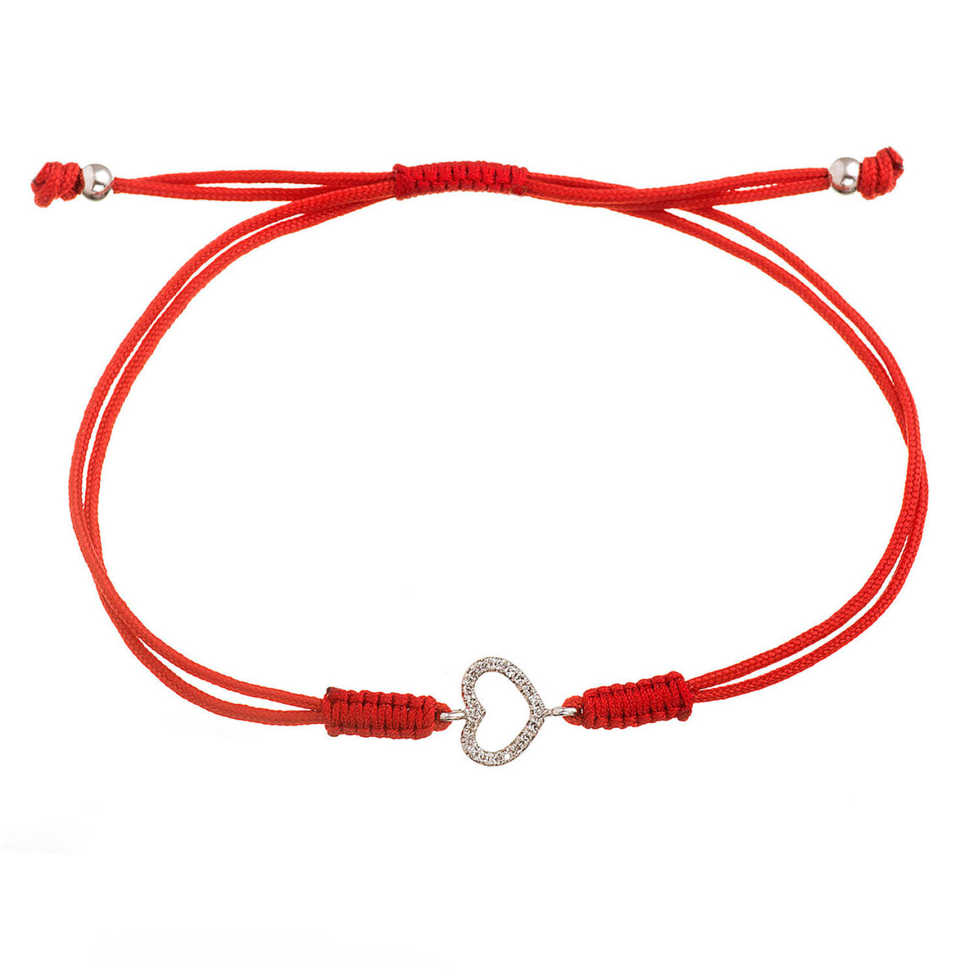 Diamond Heart Cord Bracelet