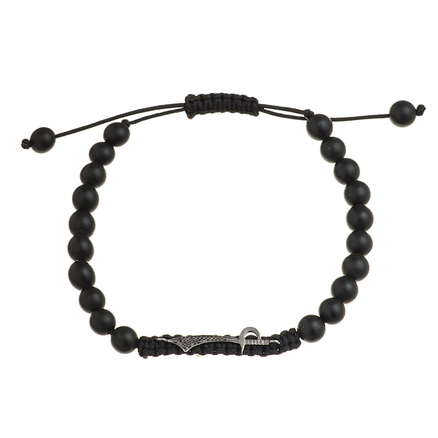 Onyx Bracelet. Gold and onyx bracelet. Diamond and onyx bracelet. Anatol jewellery. Golden hall. Kifissia. Fine jewellery. Χρυσά κοσμήματα. Κοσμήματα Κηφισιά. Βραχιόλι με όνυχα. Κοσμήματα με όνυχες. Crescent Sword Onyx Bracelet