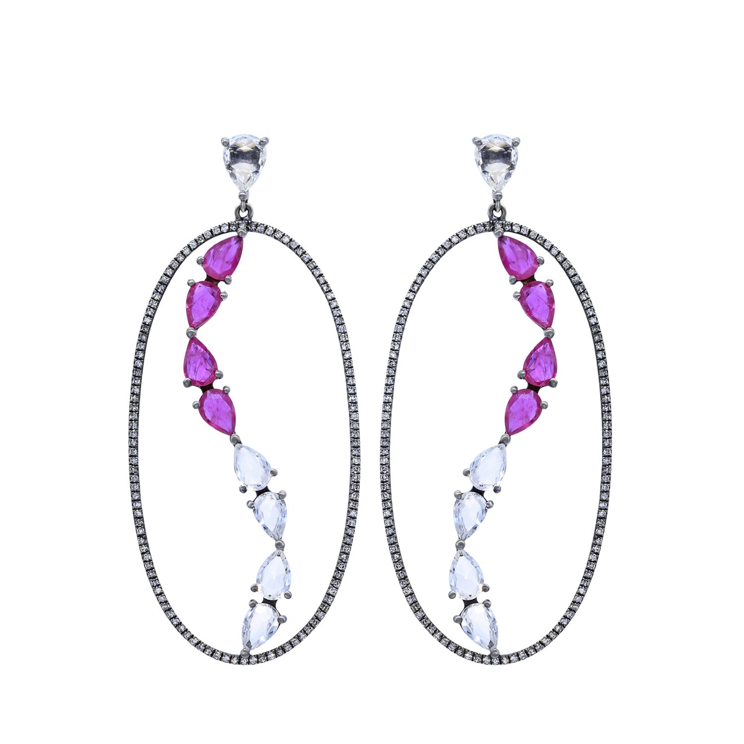 Gold, diamond and ruby earring.