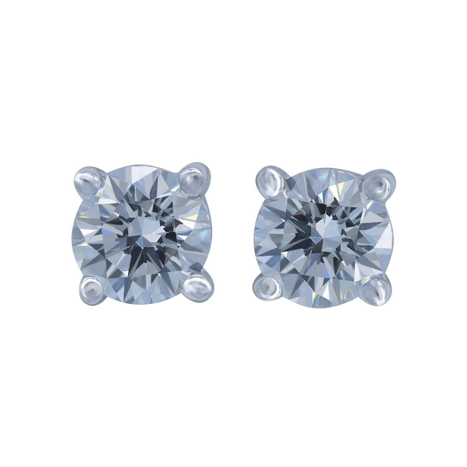 0.88ct, F, VVS2 Diamond Stud Earrings