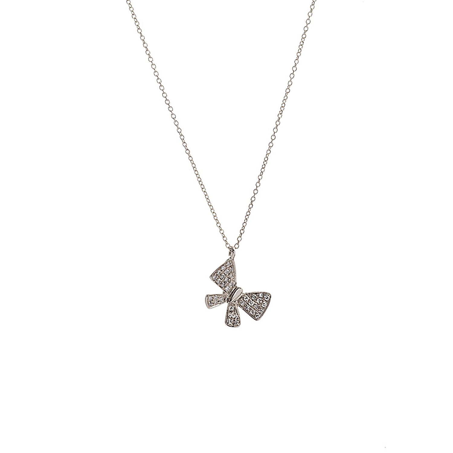 Diamond Bow Necklace
