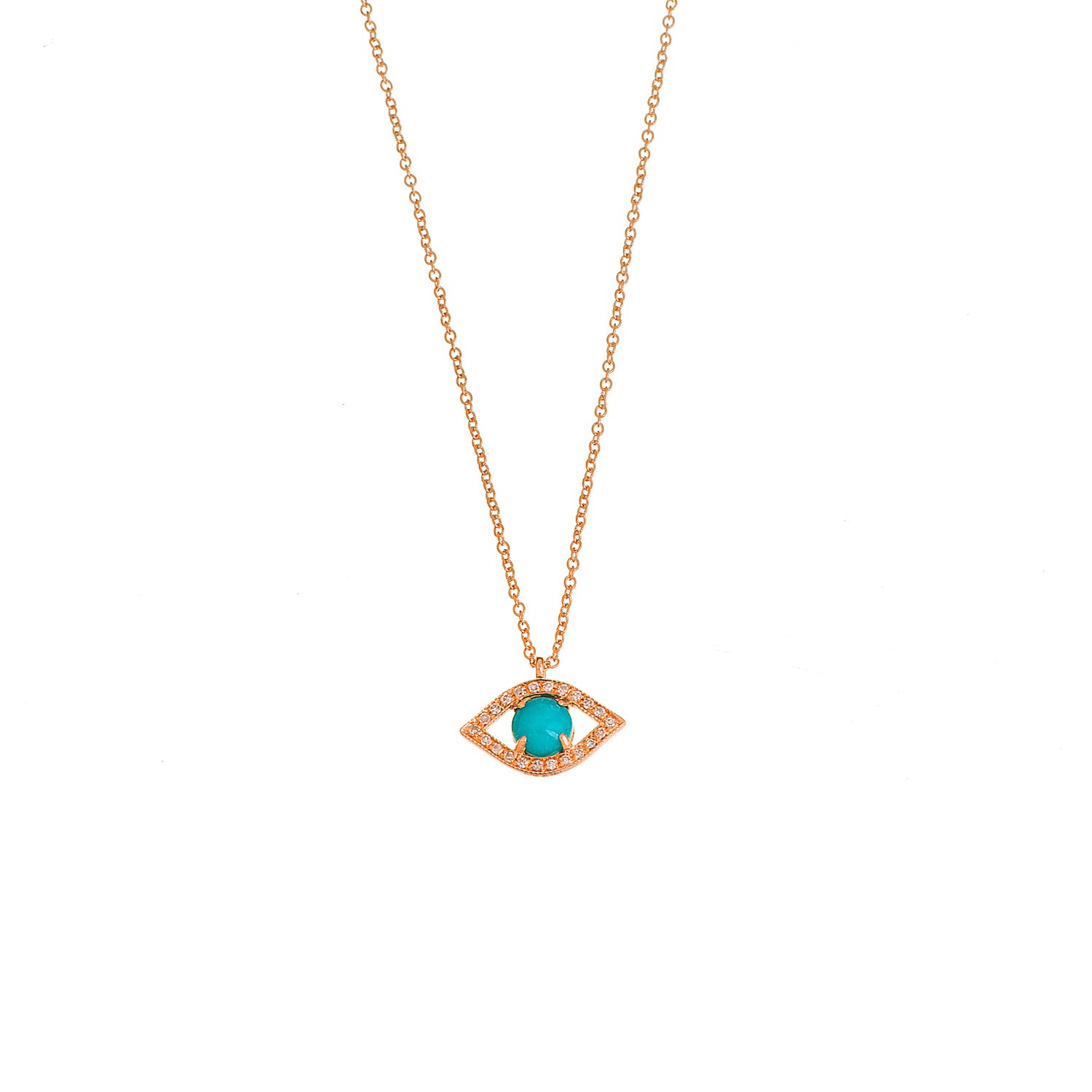 Turquoise and Diamond Eye Necklace