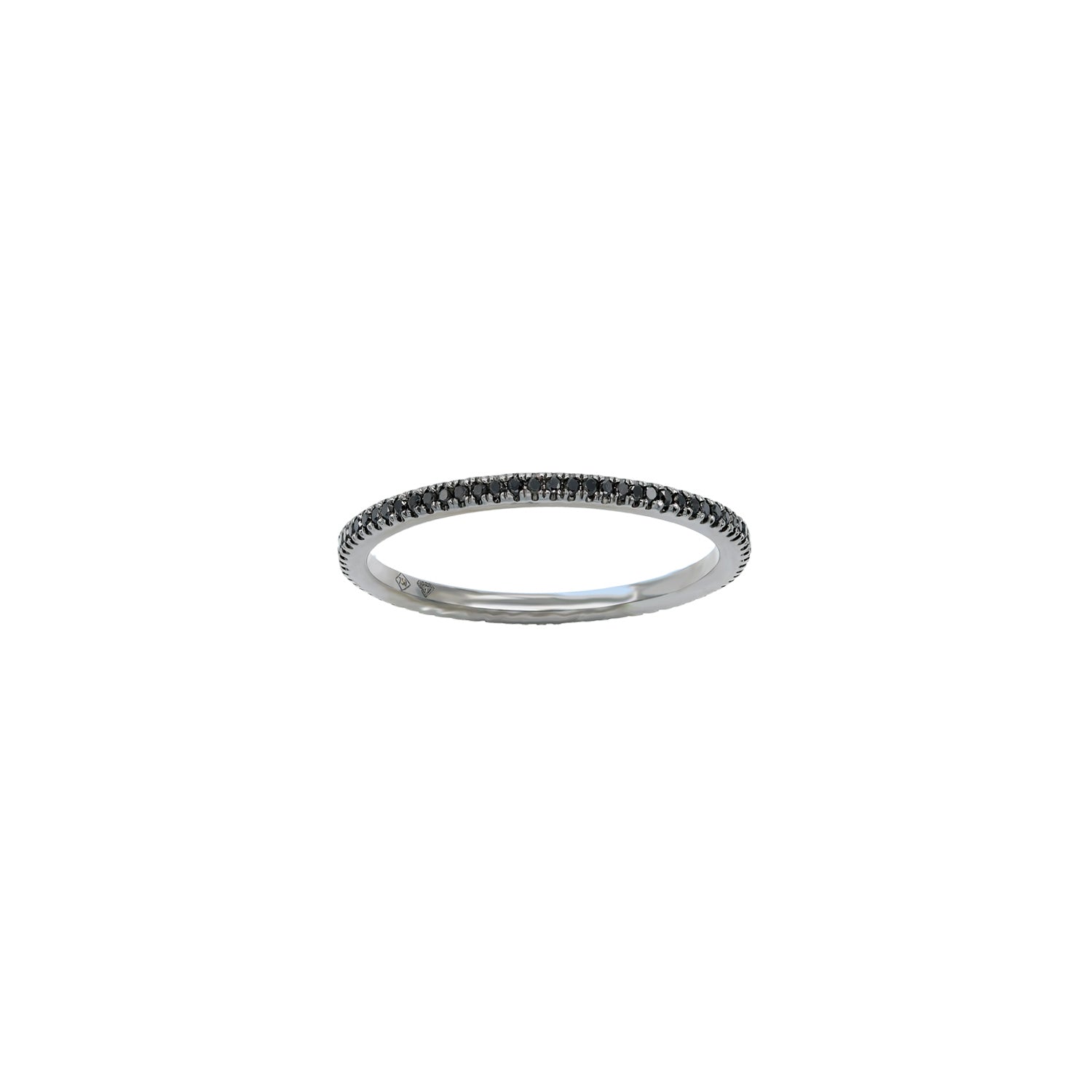 Black Diamond eternity ring. Thin eternity ring.