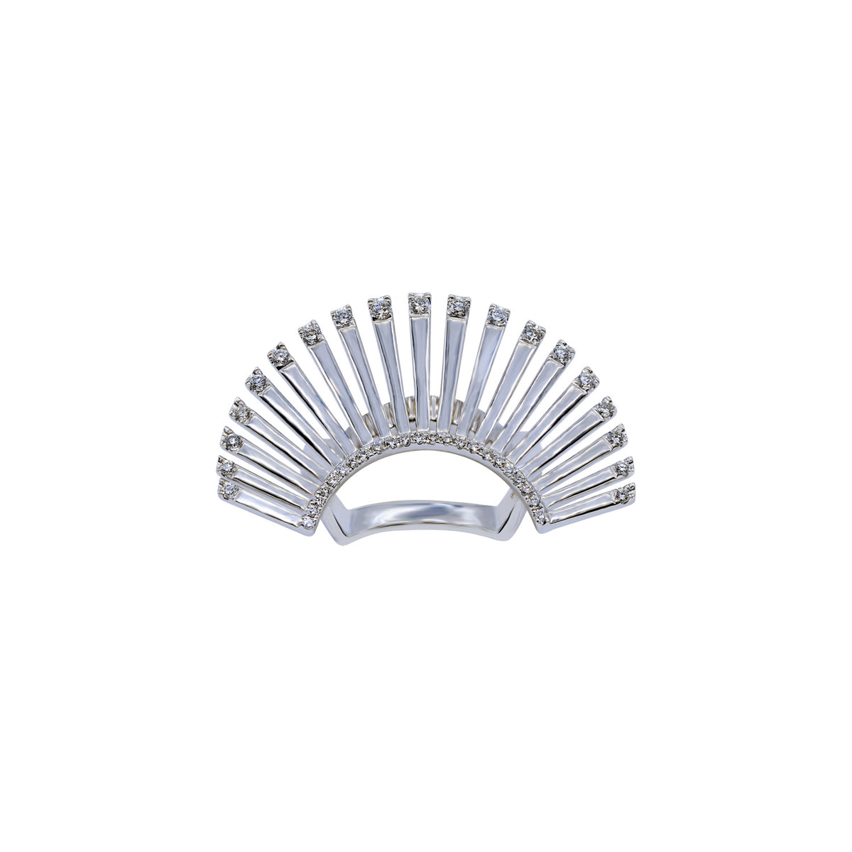 Gold and Diamond Ring. White Gold Ring.