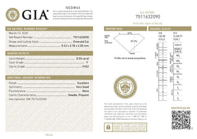 0.50ct Emerald Shape Diamond Necklace