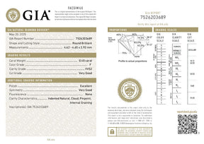 0.40CT, F, VVS2, Icon Engagement Ring