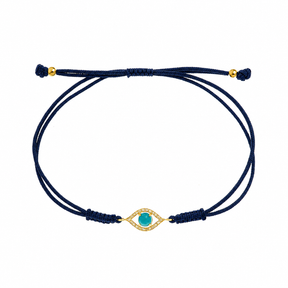 Turquoise Evil Eye Cord Bracelet