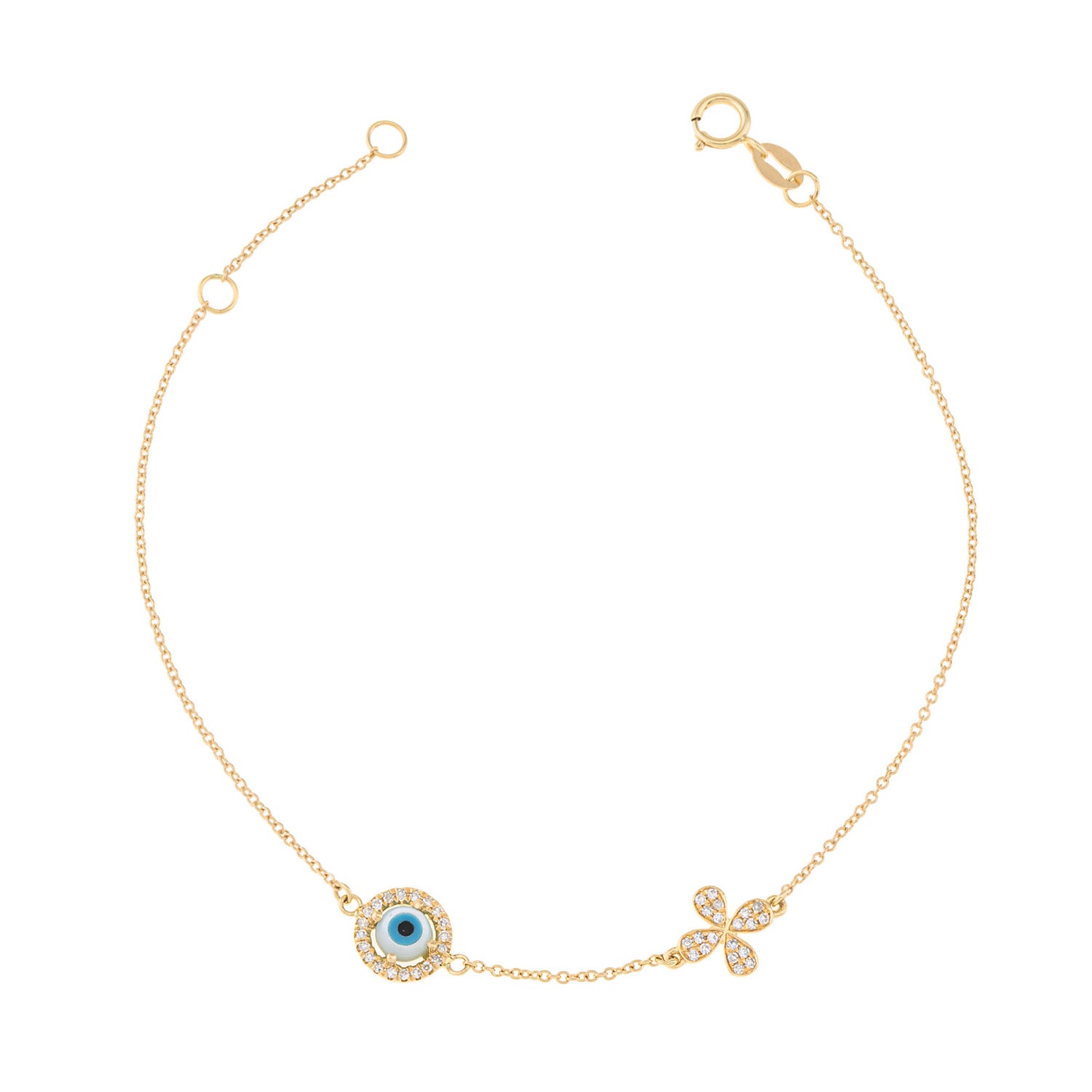 Cross and Evil Eye Bracelet