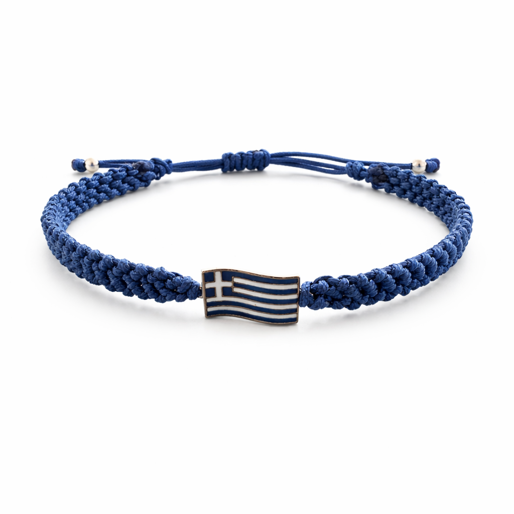 Greek Flag Cord Bracelet