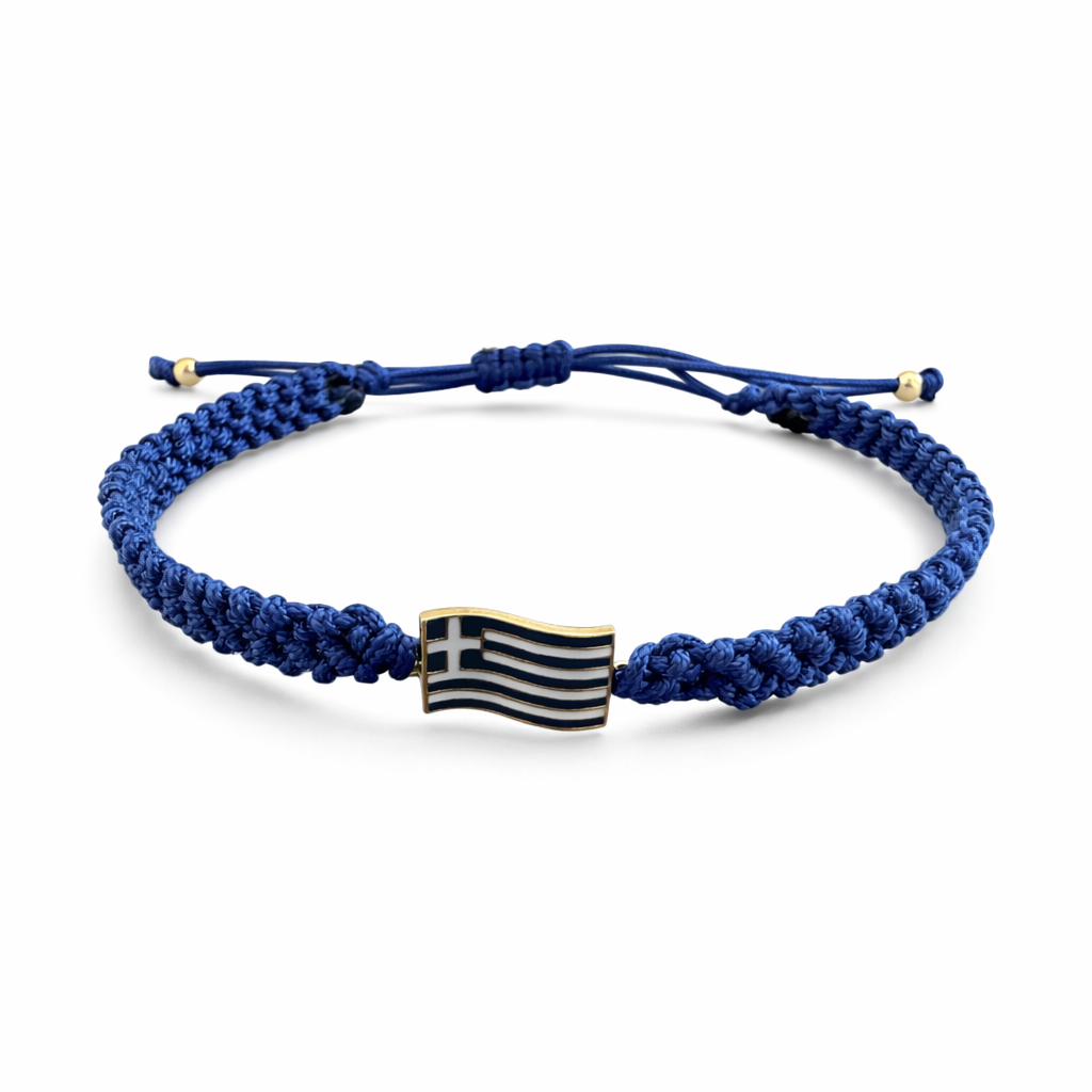 Greek Flag Cord Bracelet