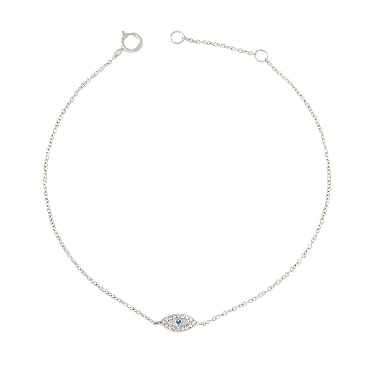 Evil eye bracelet. Diamond evil eye bracelet. Evil eye chain bracelet. Sapphire and diamond eye bracelet. Eye bracelet. Eye jewellery. Anatol jewellery. Χρυσά κοσμήματα. Κόσμημα με μάτι. Βραχιόλι με μάτι. Χρυσό μάτι με μπριγιάν. Ανατολ κοσμήματα.