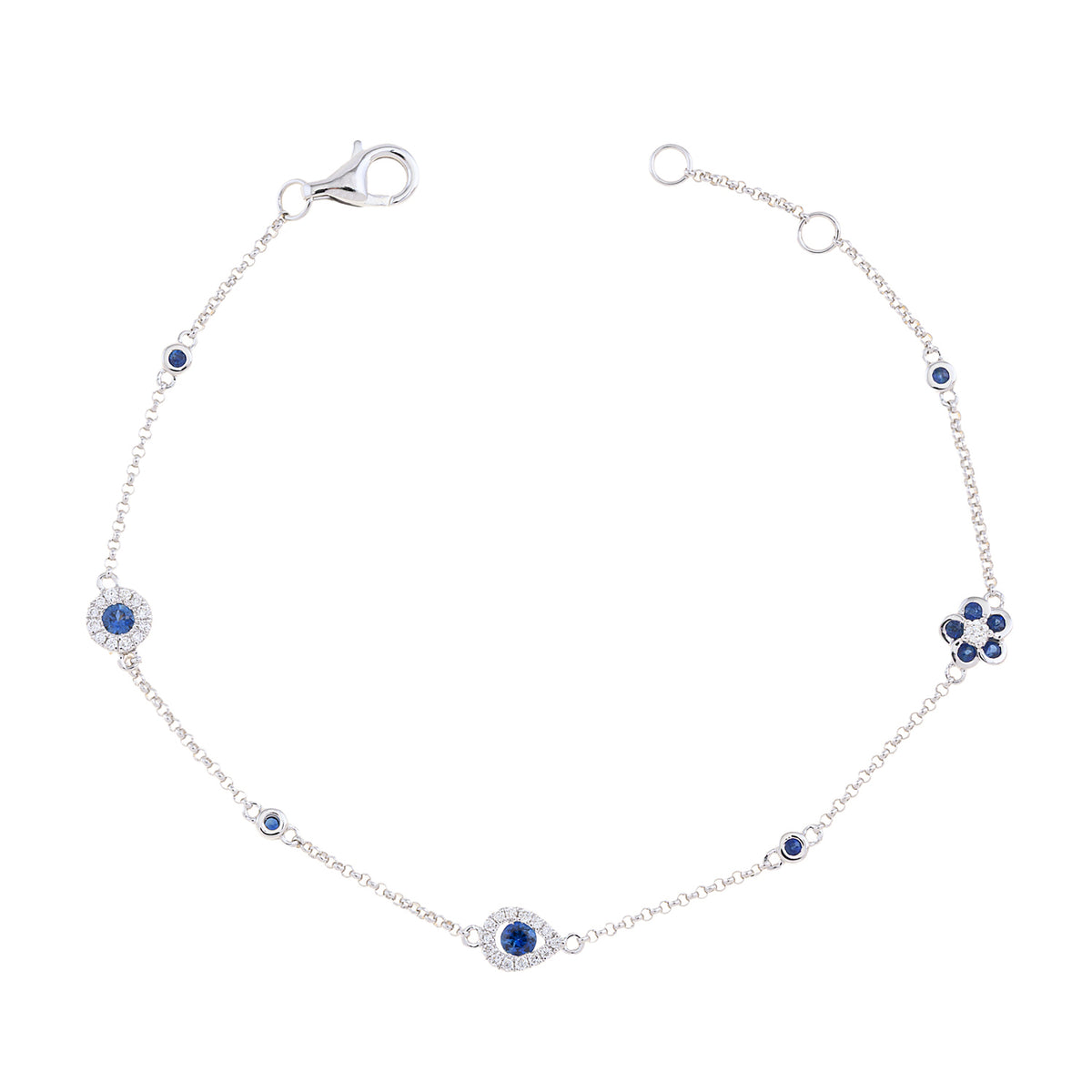 Blue Shapes, Flower Bracelet