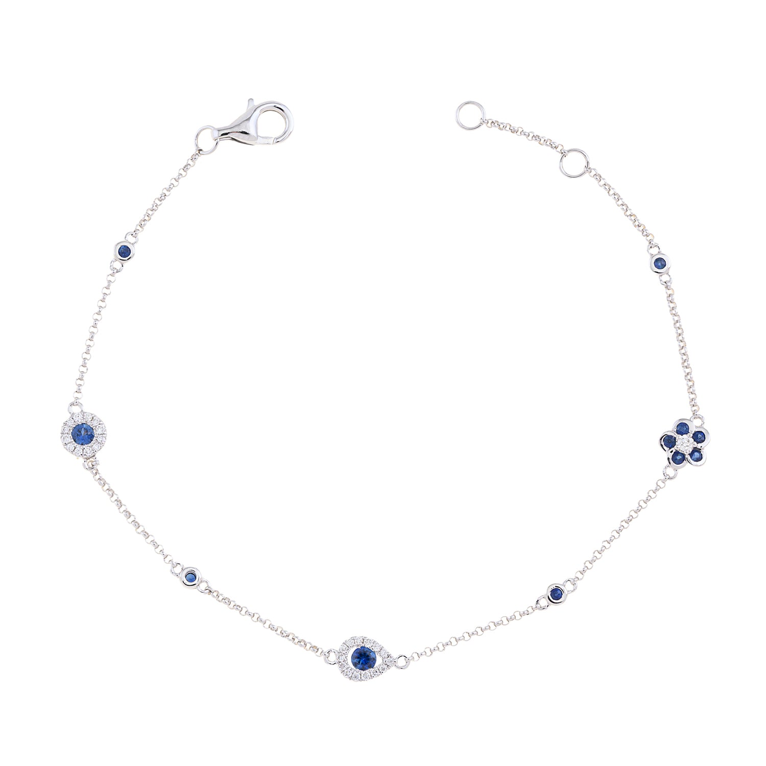 Blue Shapes, Flower Bracelet