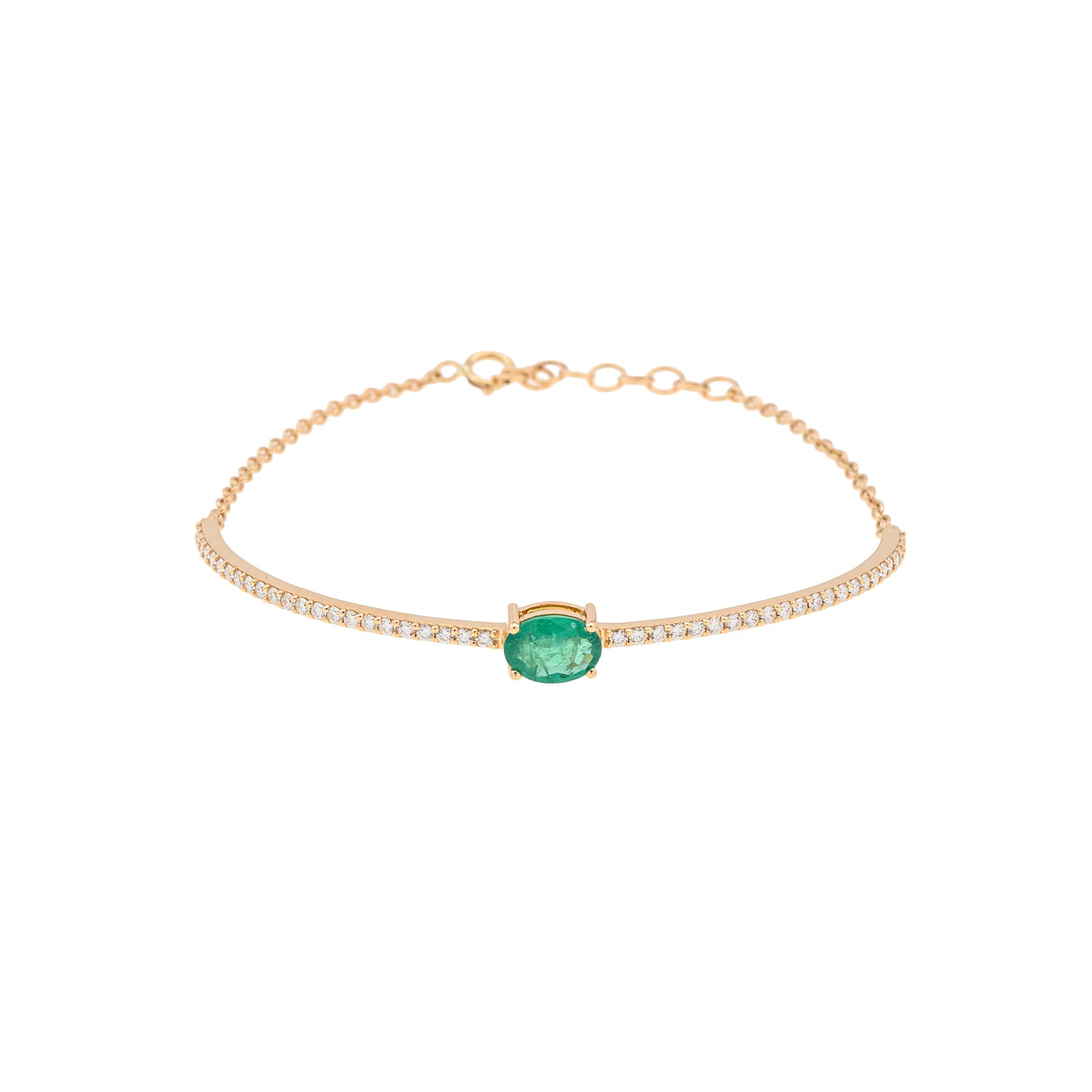 Emerald Top Diamond Bangle Bracelet