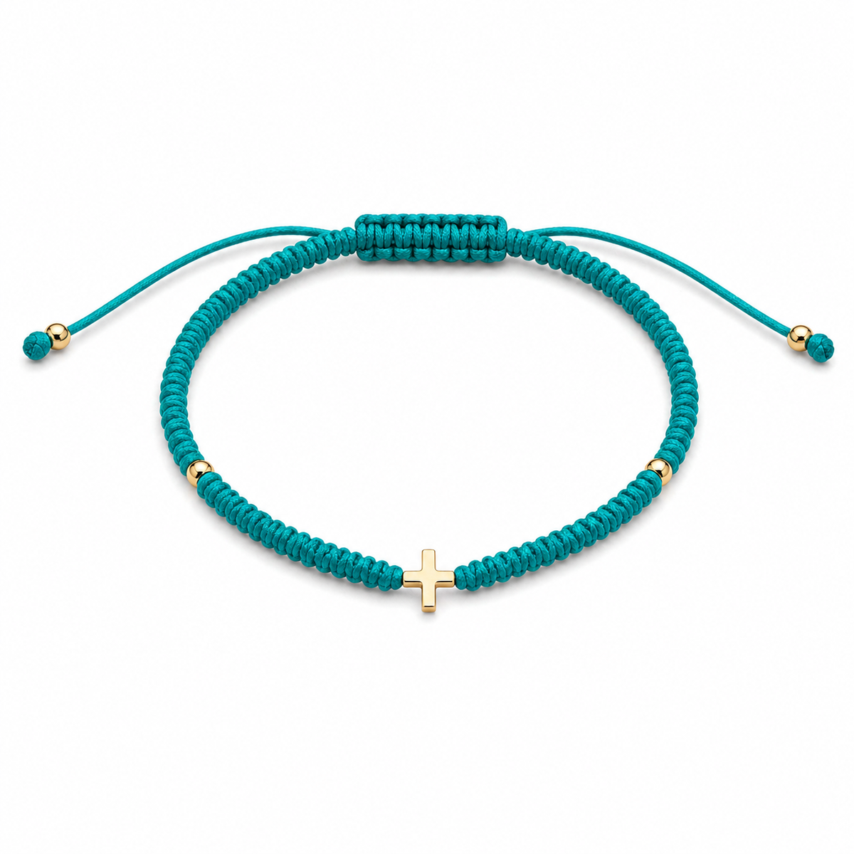 Cross Aqua Thread Bracelet