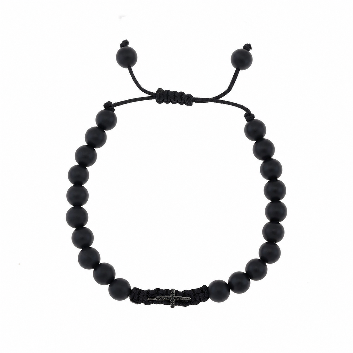Cross on Onyx Bracelet
