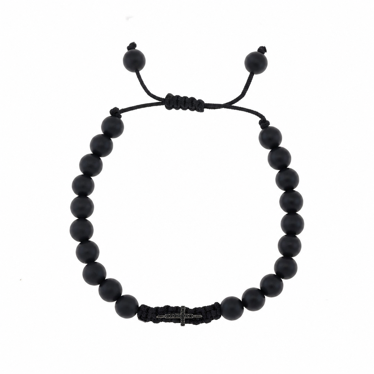 Cross on Onyx Bracelet