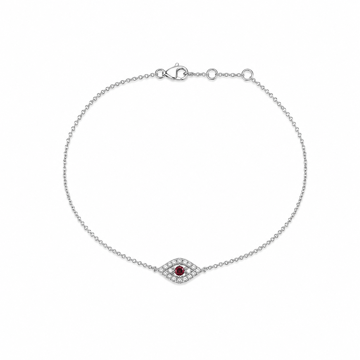 Ruby and Diamond Evil-Eye Bracelet