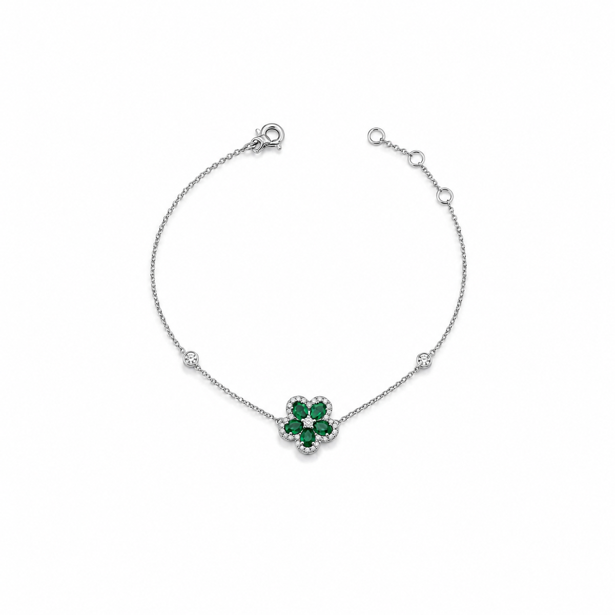 Emerald Flower Bracelet