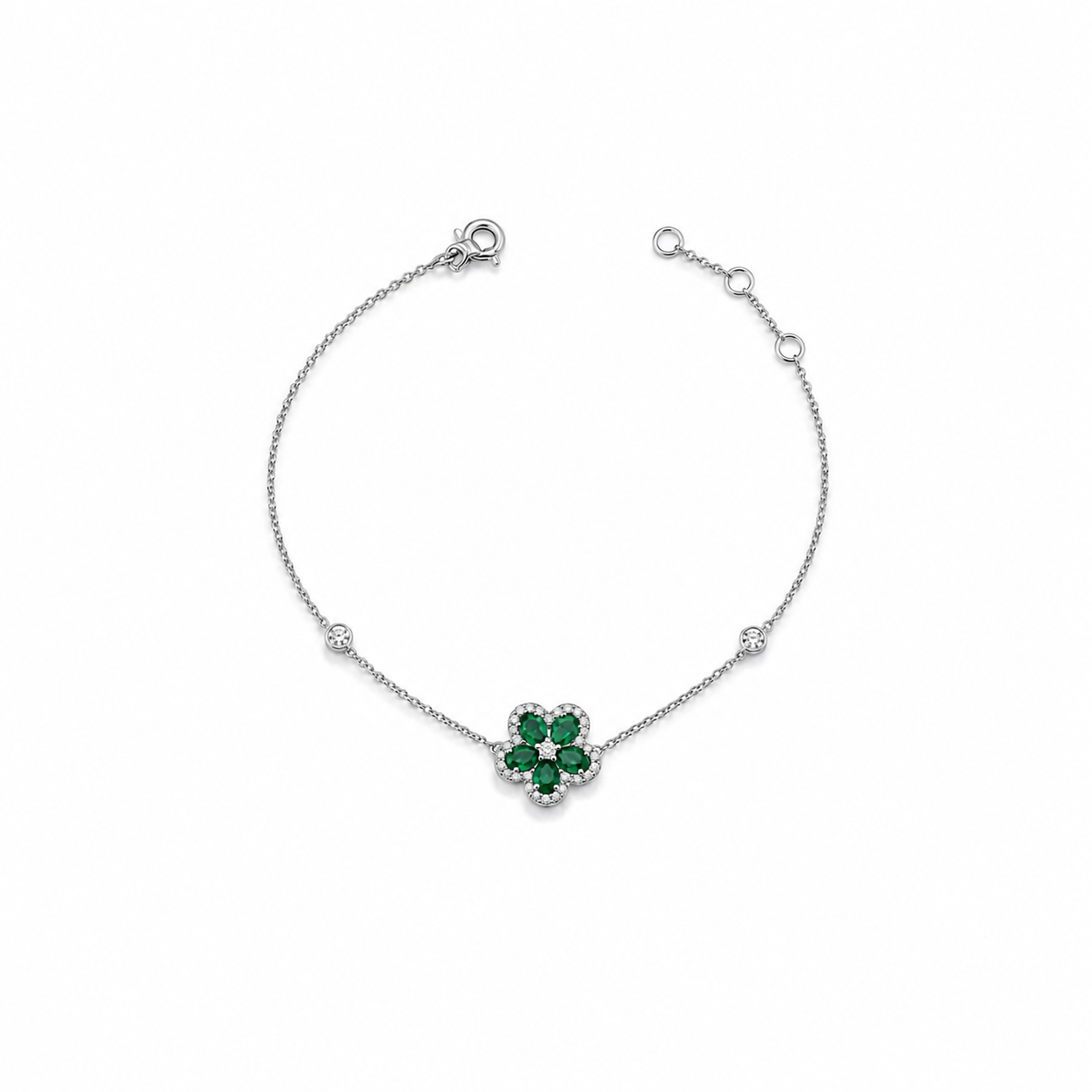 Emerald Flower Bracelet