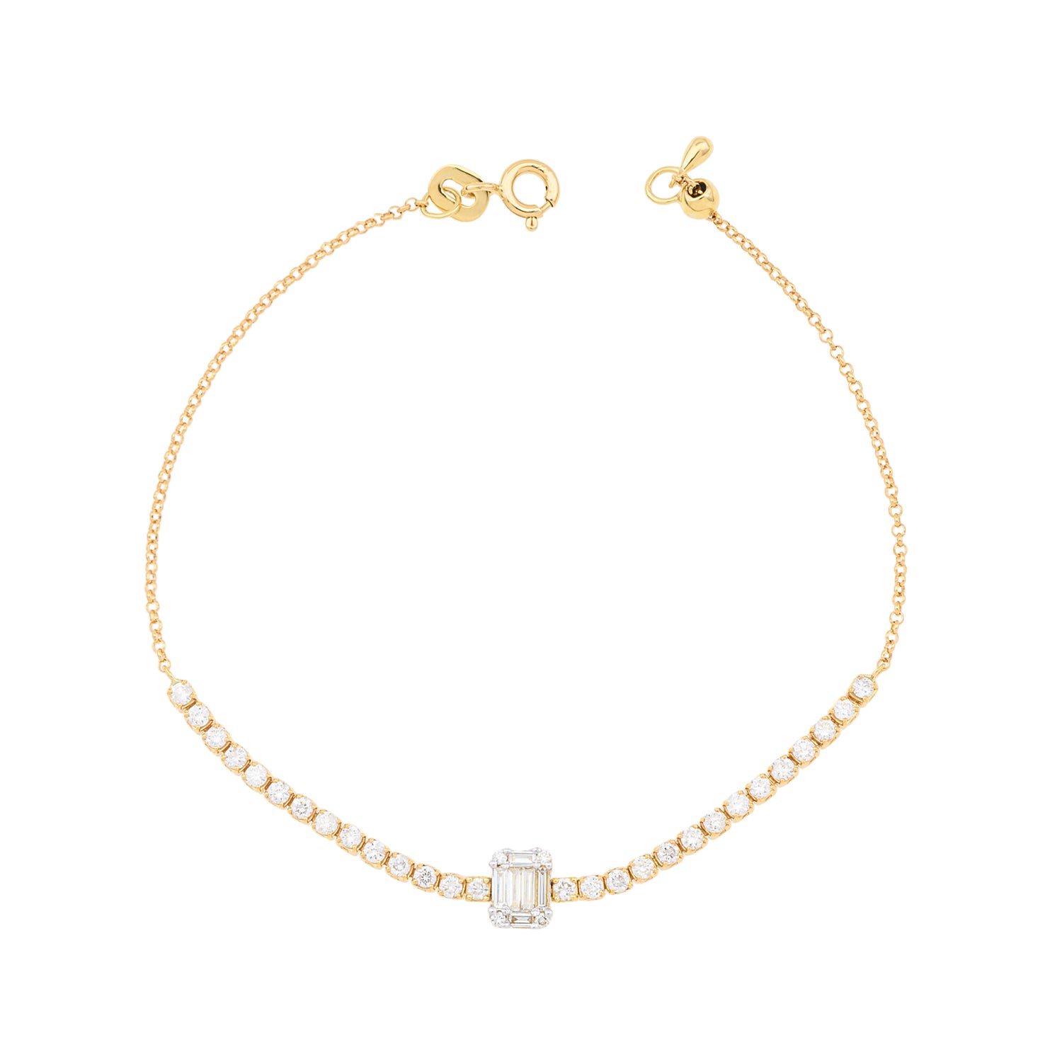 Rectangle Diamond Tennis Bracelet