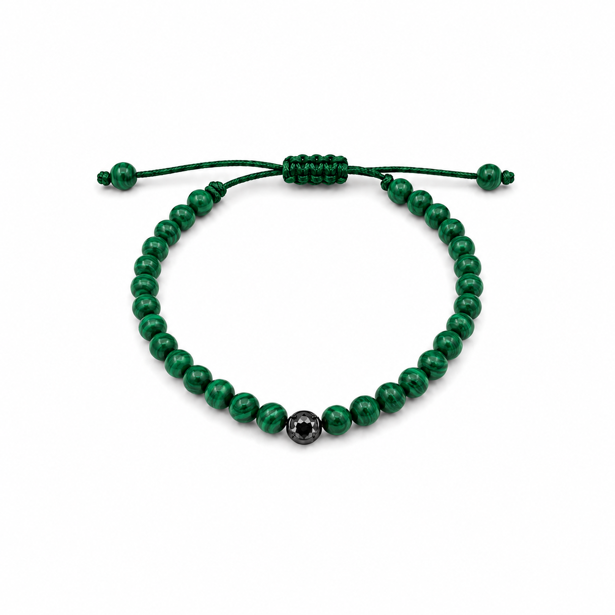 Black Diamond in Malachite Bracelet
